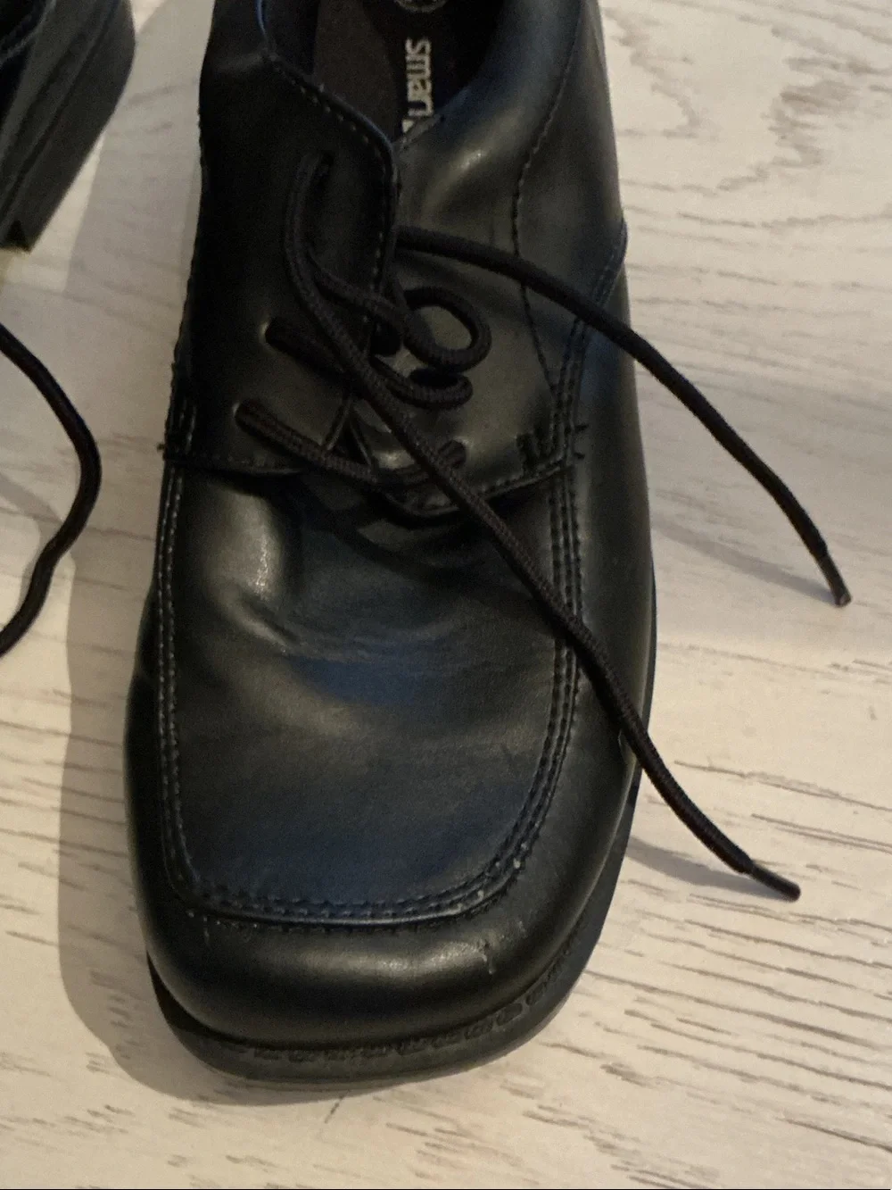 smartfit Black Boys Lace-Up Dress Shoes